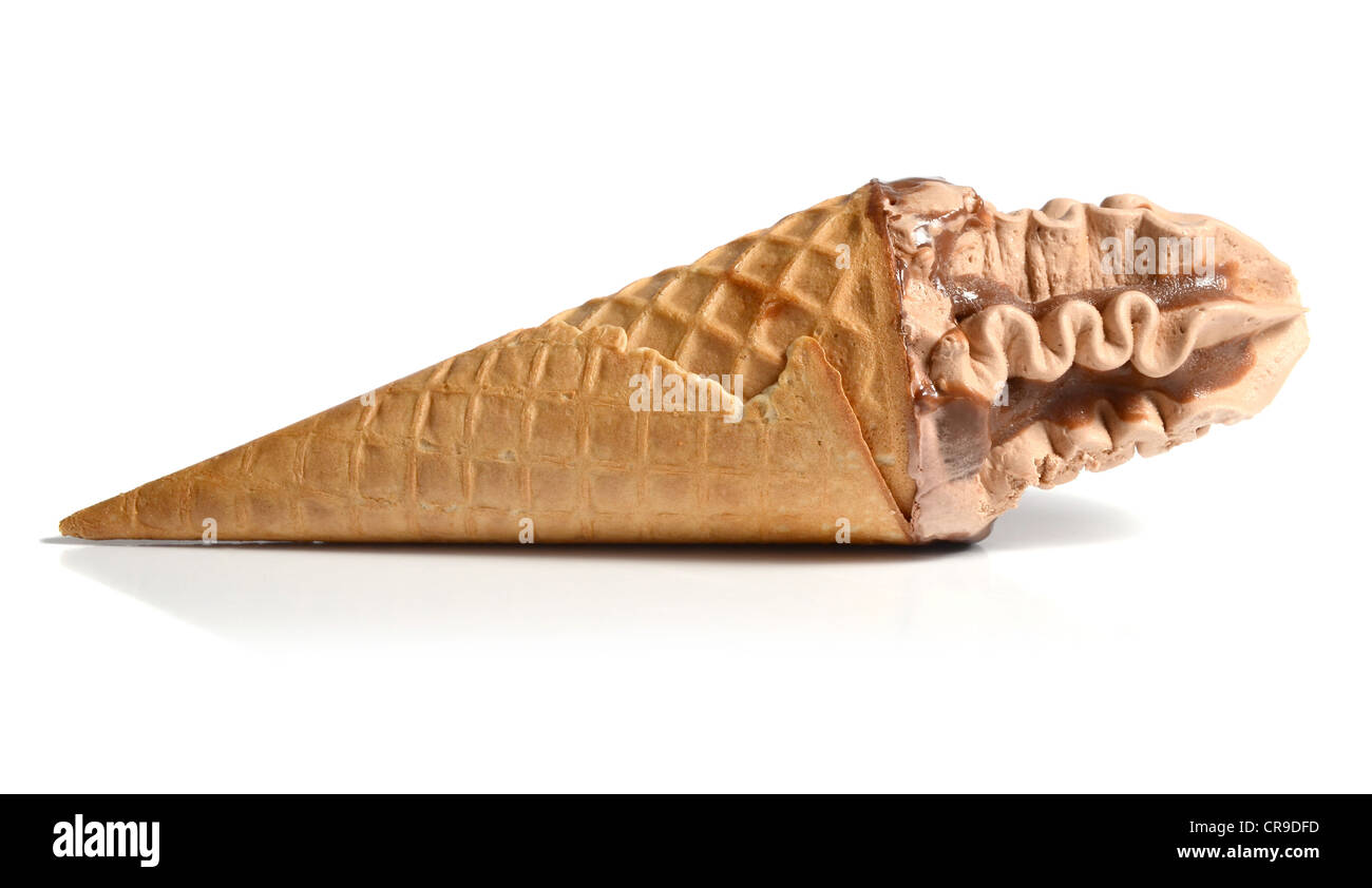 ice cream in waffle cone isolated on white background Stock Photo - Alamy
