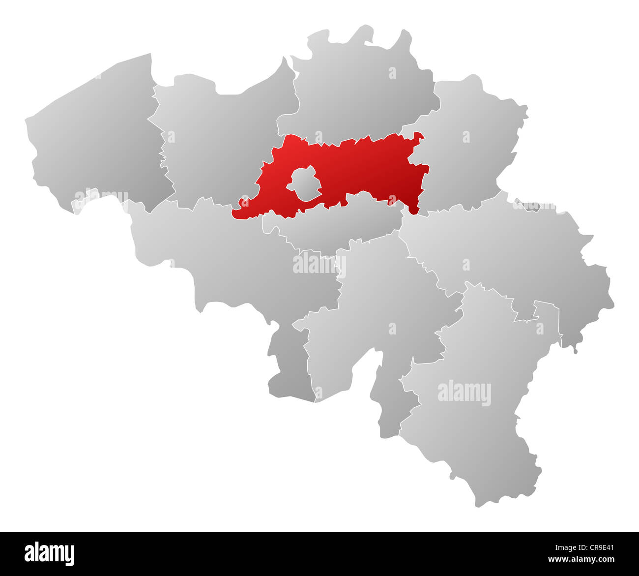 Political Map Of Belgium With The Several States Where Flemish Brabant ...