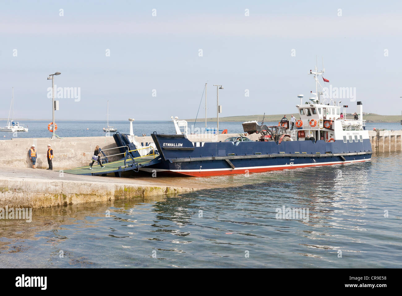 The Island of Rousay - Orkney Islands, Scotland. The ferry arriving Stock Photo
