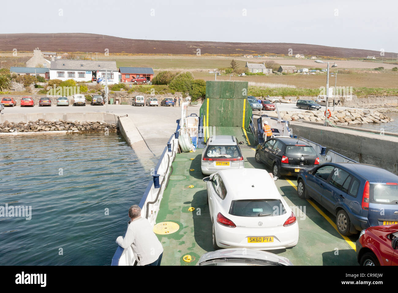 The Island of Rousay - Orkney Islands, Scotland.  the car ferry arriving Stock Photo