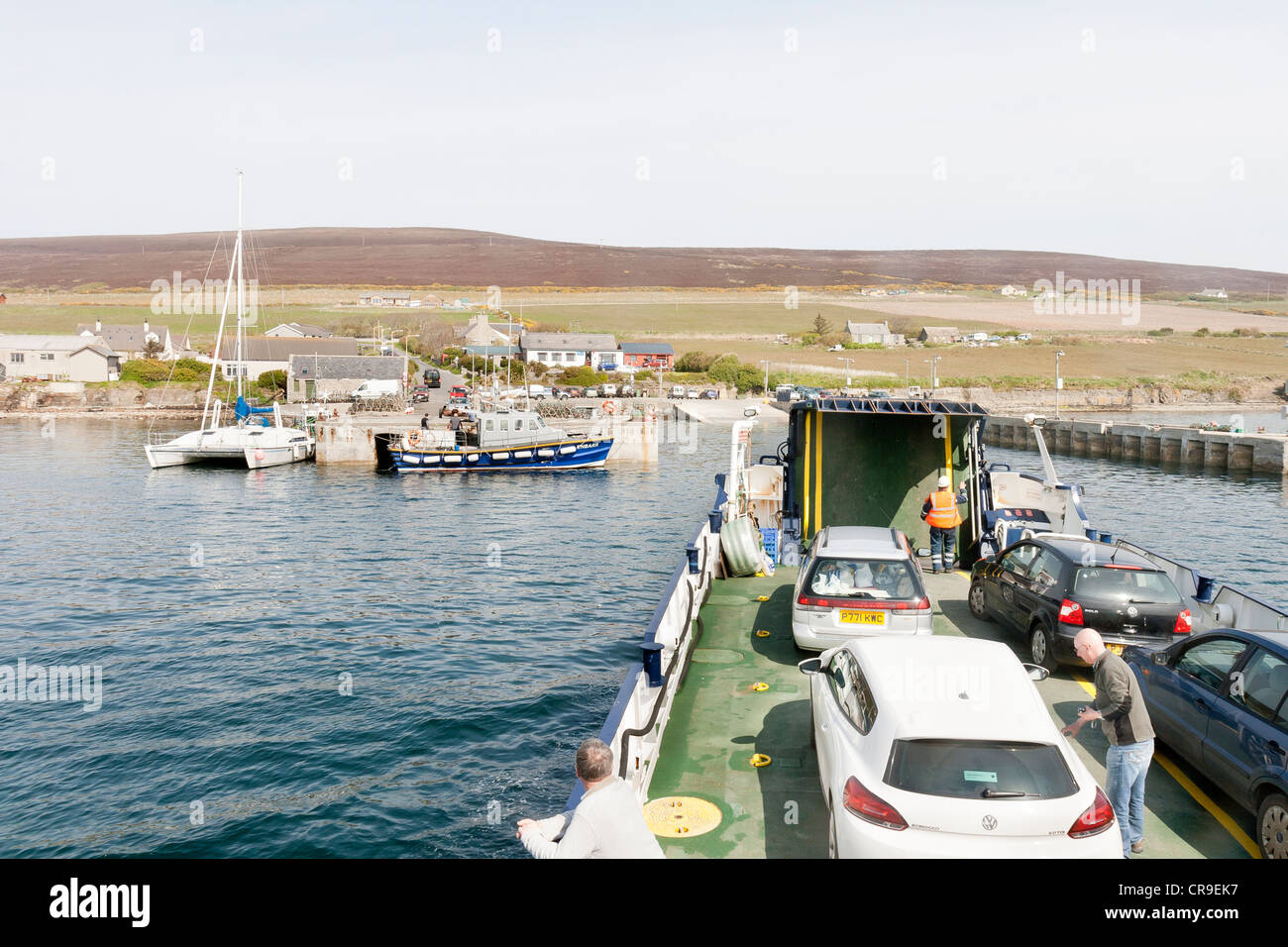 The Island of Rousay - Orkney Islands, Scotland. the car ferry arriving Stock Photo
