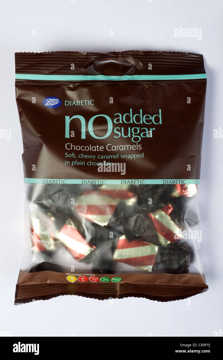 Boots no added sugar chocolate caramels Stock Photo Alamy