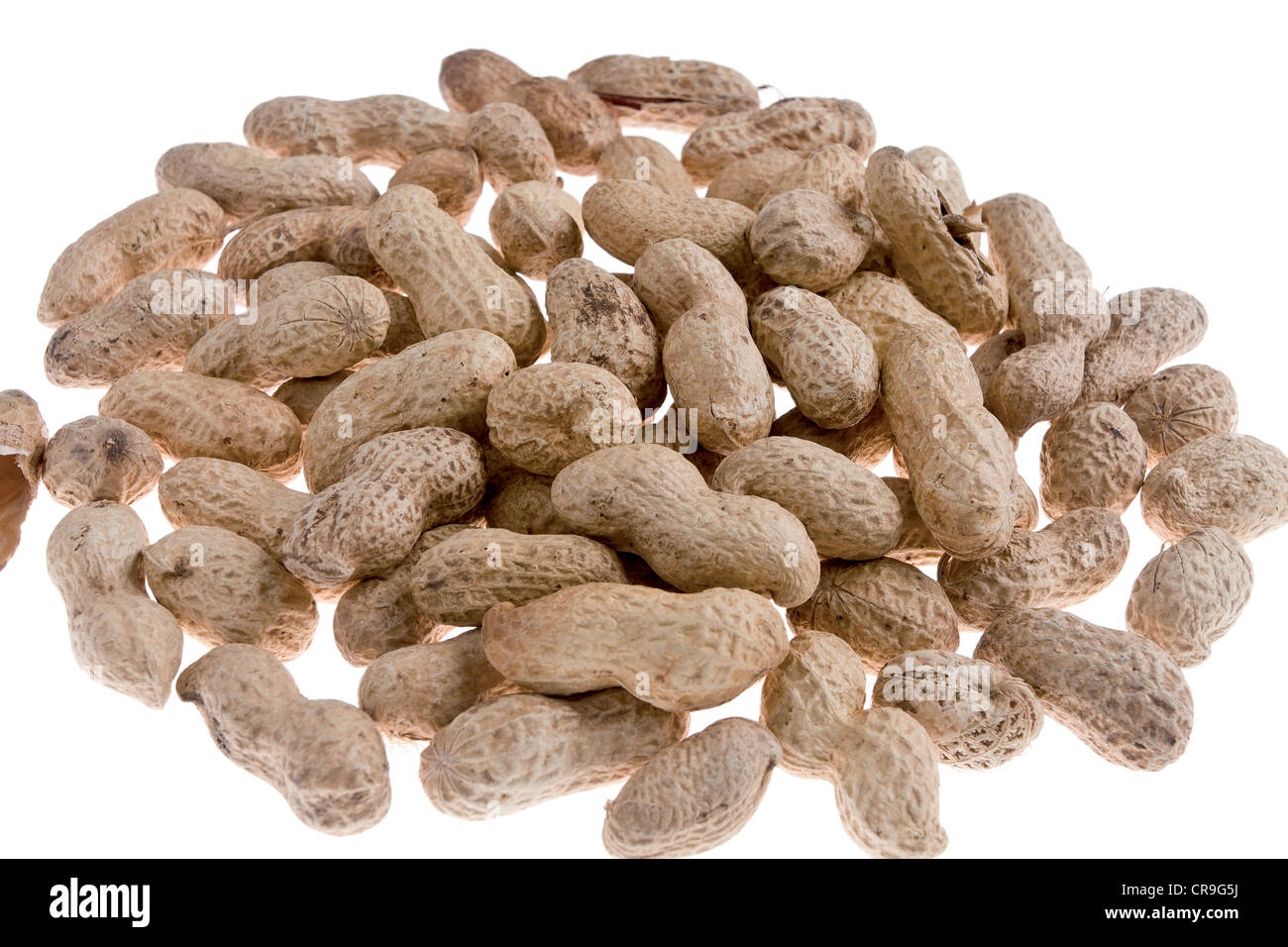 Peanuts on white background Stock Photo - Alamy