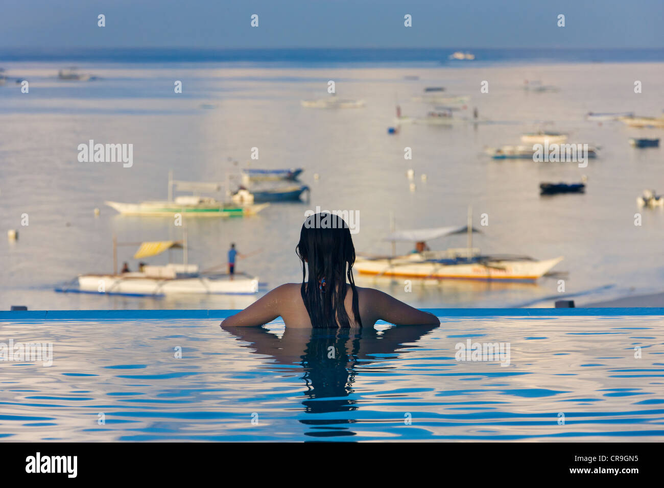 Woman in bikini on the beach, Bohol Island, Philippines Stock Photo Alamy
