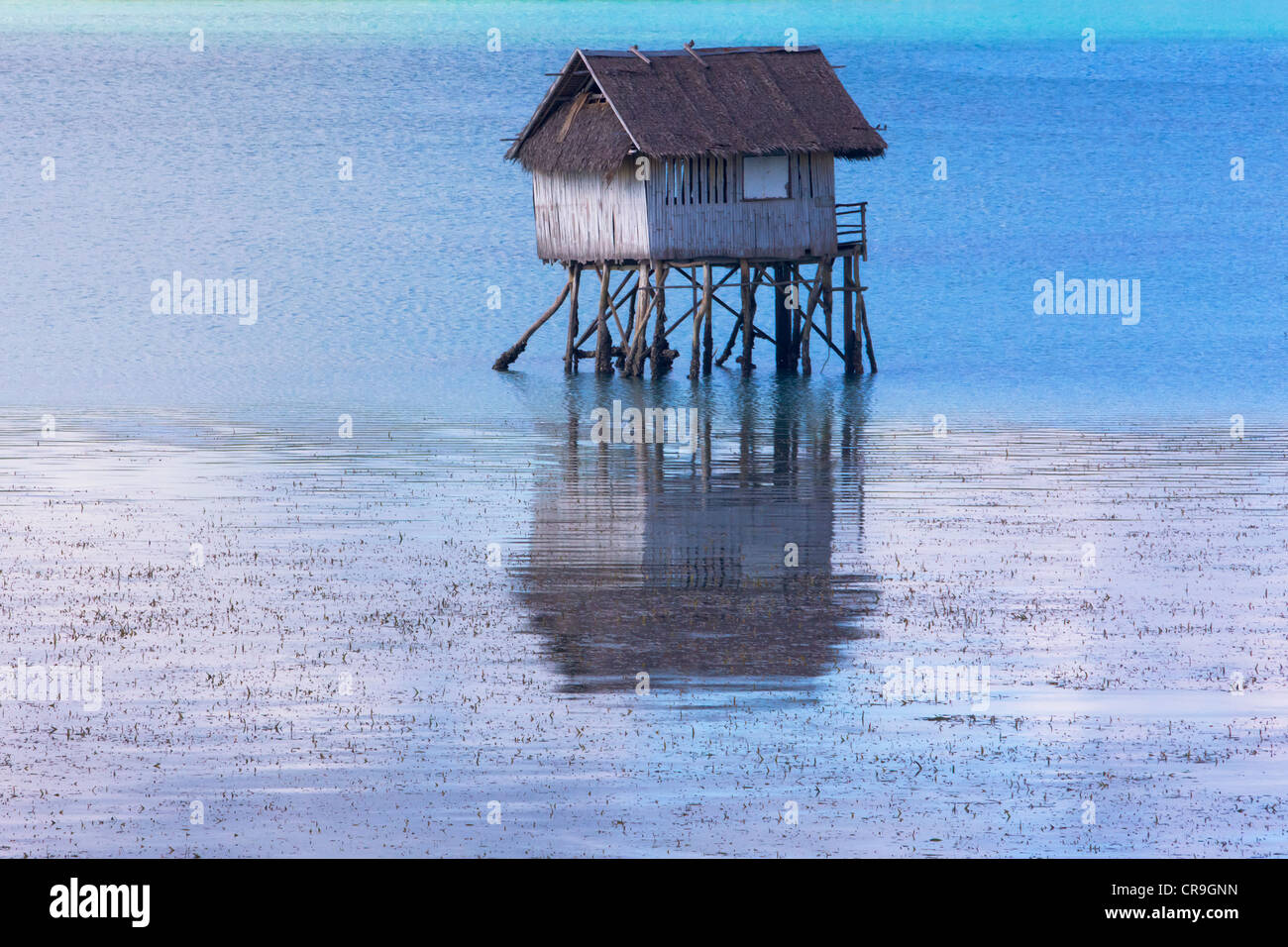 A small fishing house in the water, Bohol Island, Philippines Stock Photo