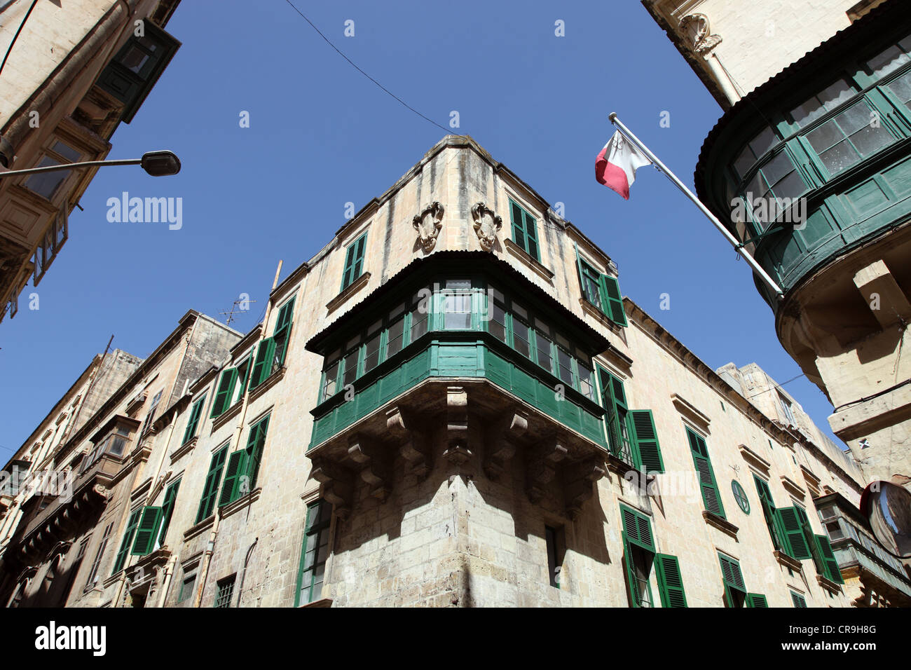 Valletta townscape showing vernacular architecture Stock Photo