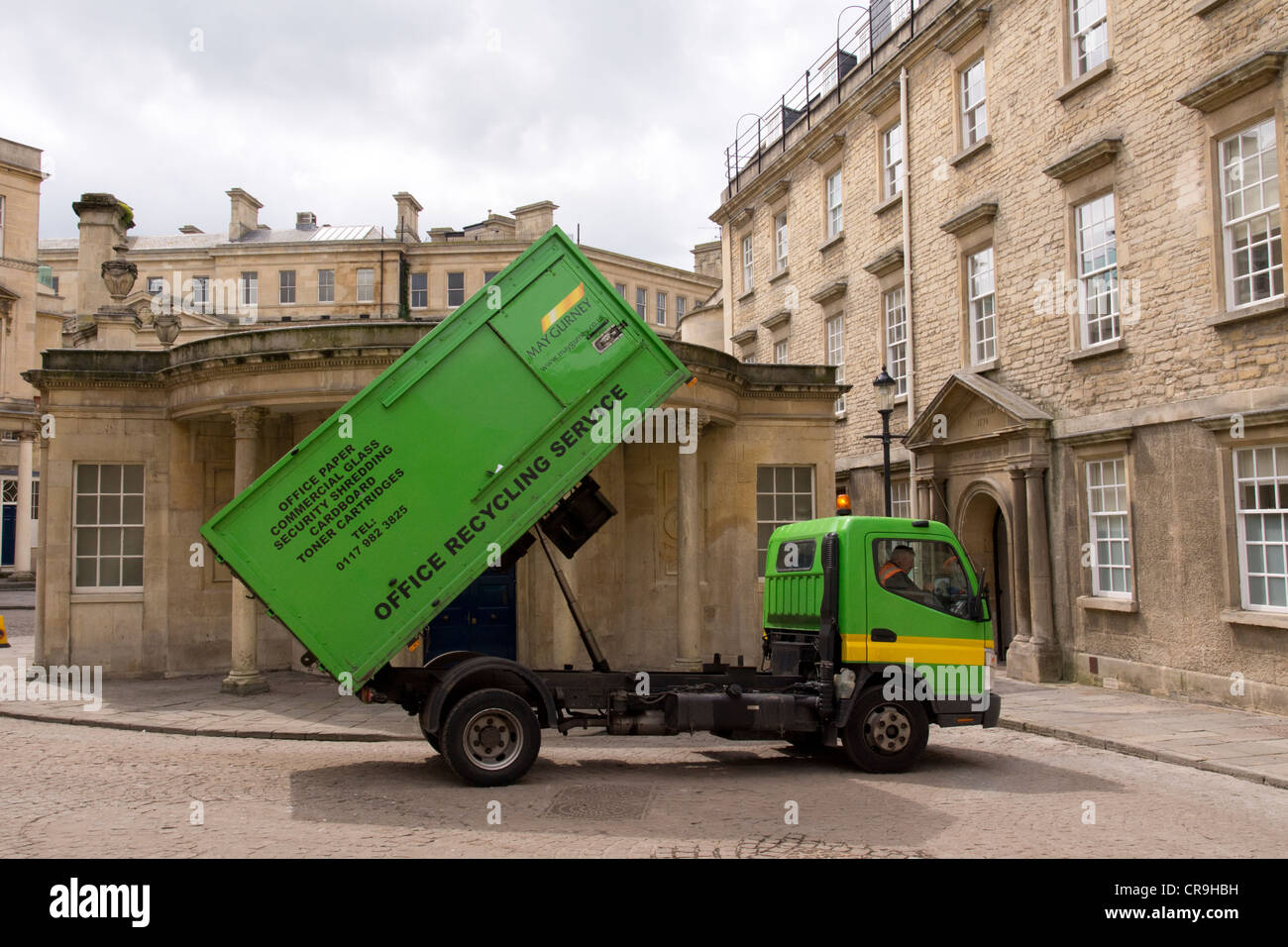 Recycling collection Lorry in Bath Somerset england Stock Photo Alamy