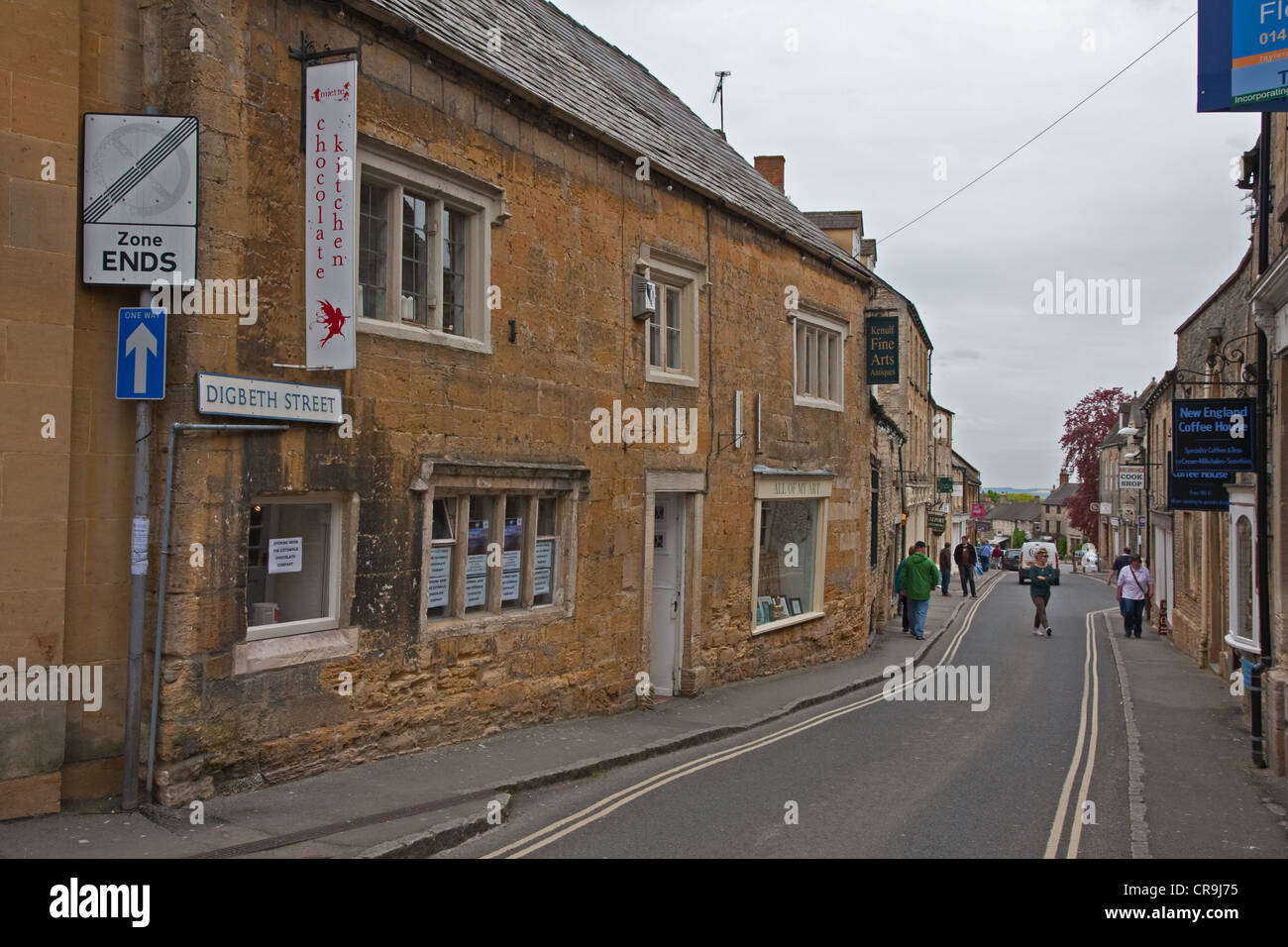 View down Digbeth Street, Stow-on-the-Wold Stock Photo