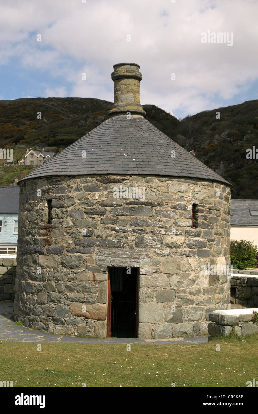 Lock-up, Barmouth, Gwynedd, Wales. Built in 1834 and known as Ty Crwn (The Round House). Contains two cells - mainly for drunks Stock Photo