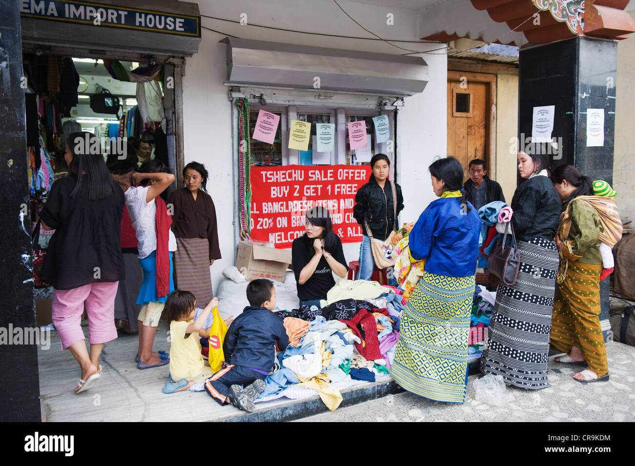 festival period street market, Thimphu (capital city), Bhutan, Asia