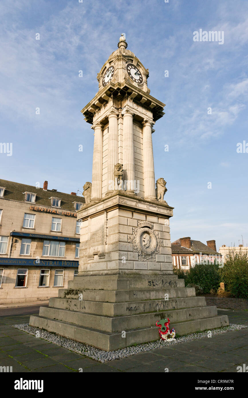The Clock Tower is a memorial to the reign of King Edward VII Stock