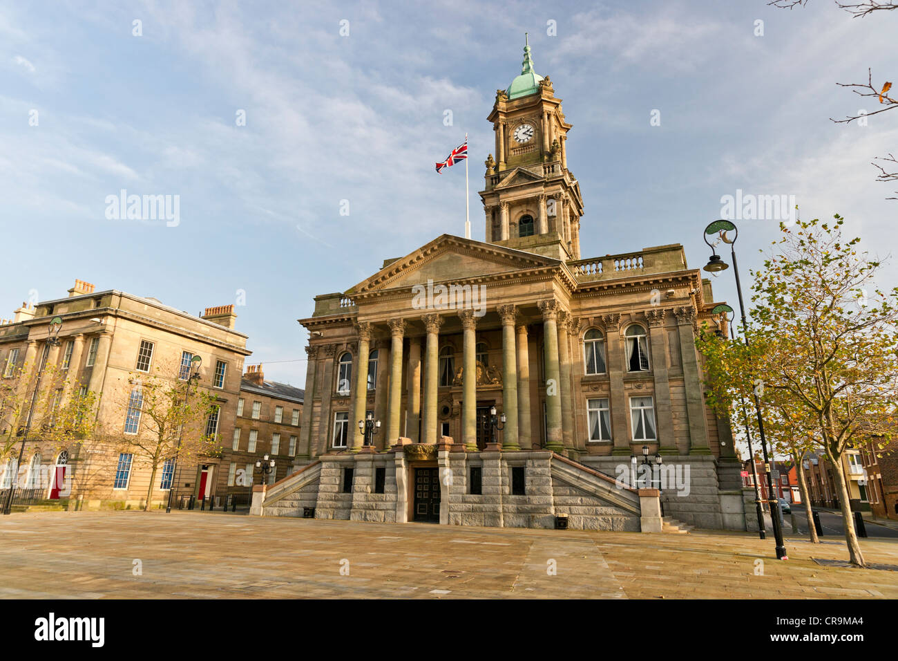 Hamilton Square in Birkenhead, Wirral, England is a town square surrounded by Georgian terraces. Stock Photo
