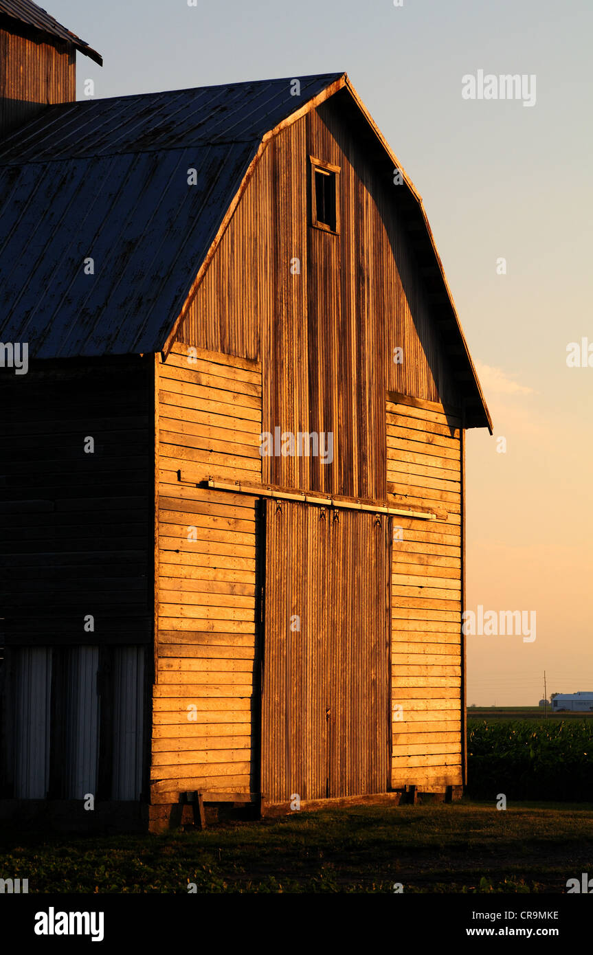 The front of an early 20th century barn in Macon County Illinois, USA