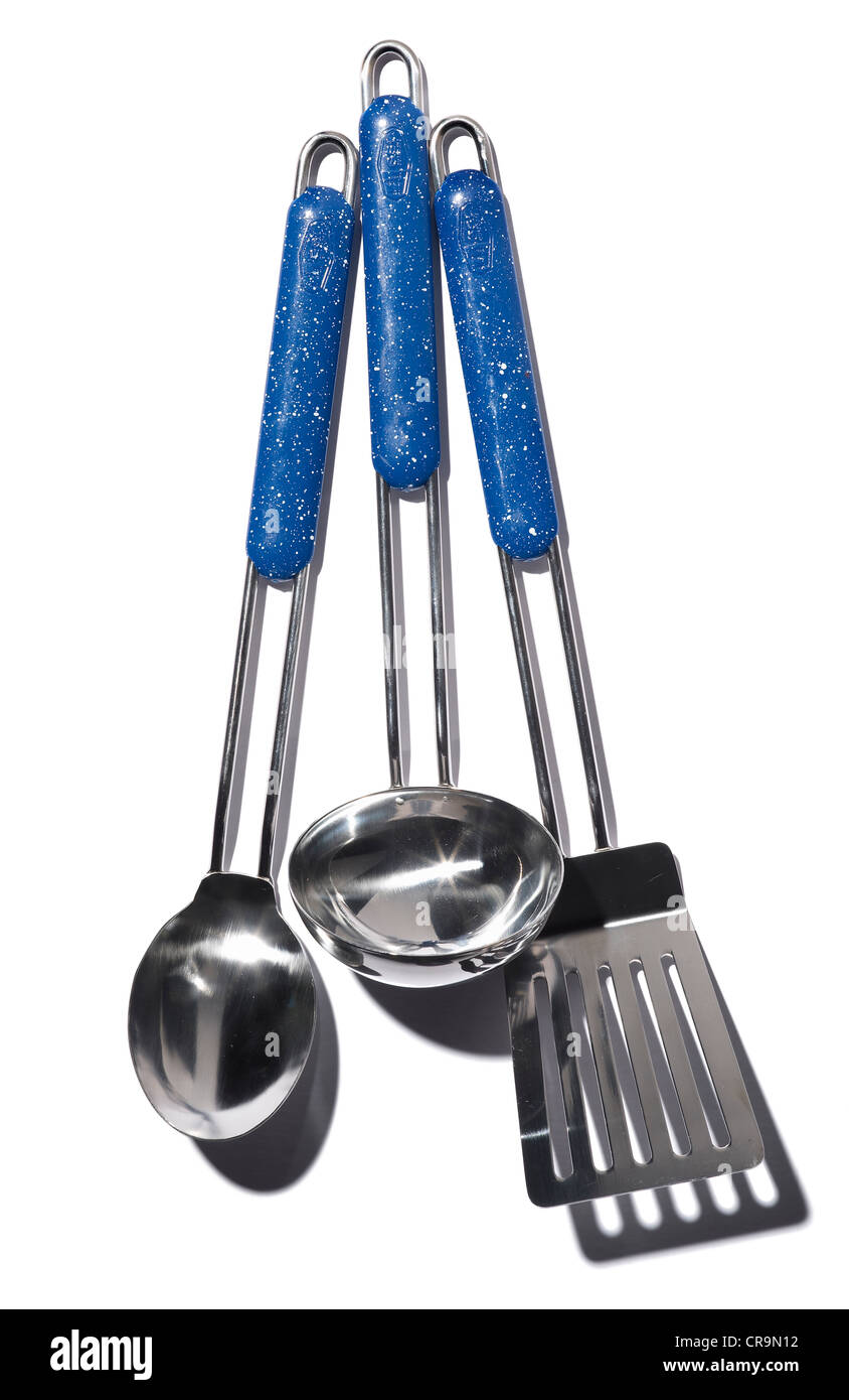 Camp spoon, ladle, and spatula Stock Photo Alamy