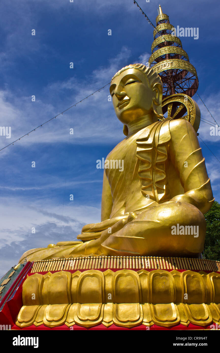 Side of biggest image of buddha In wat Phrataddoitae Stock Photo