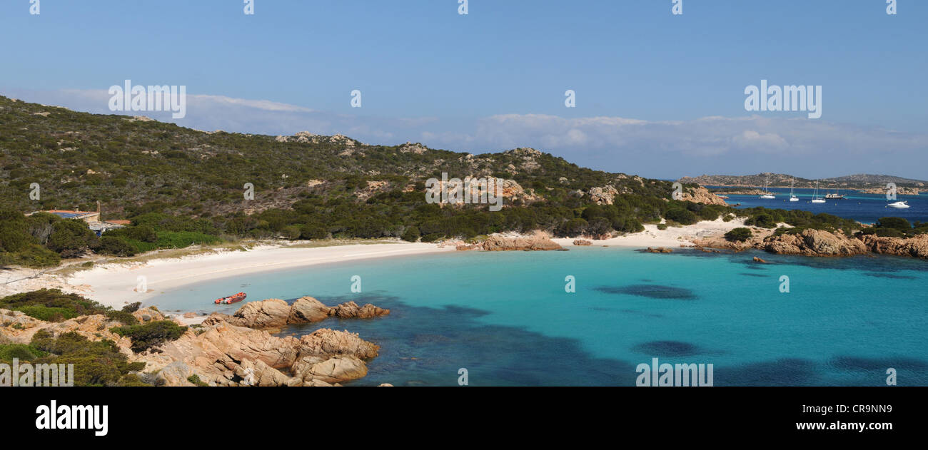 The pink beach in Budelli island, Sardinia, italy Stock Photo