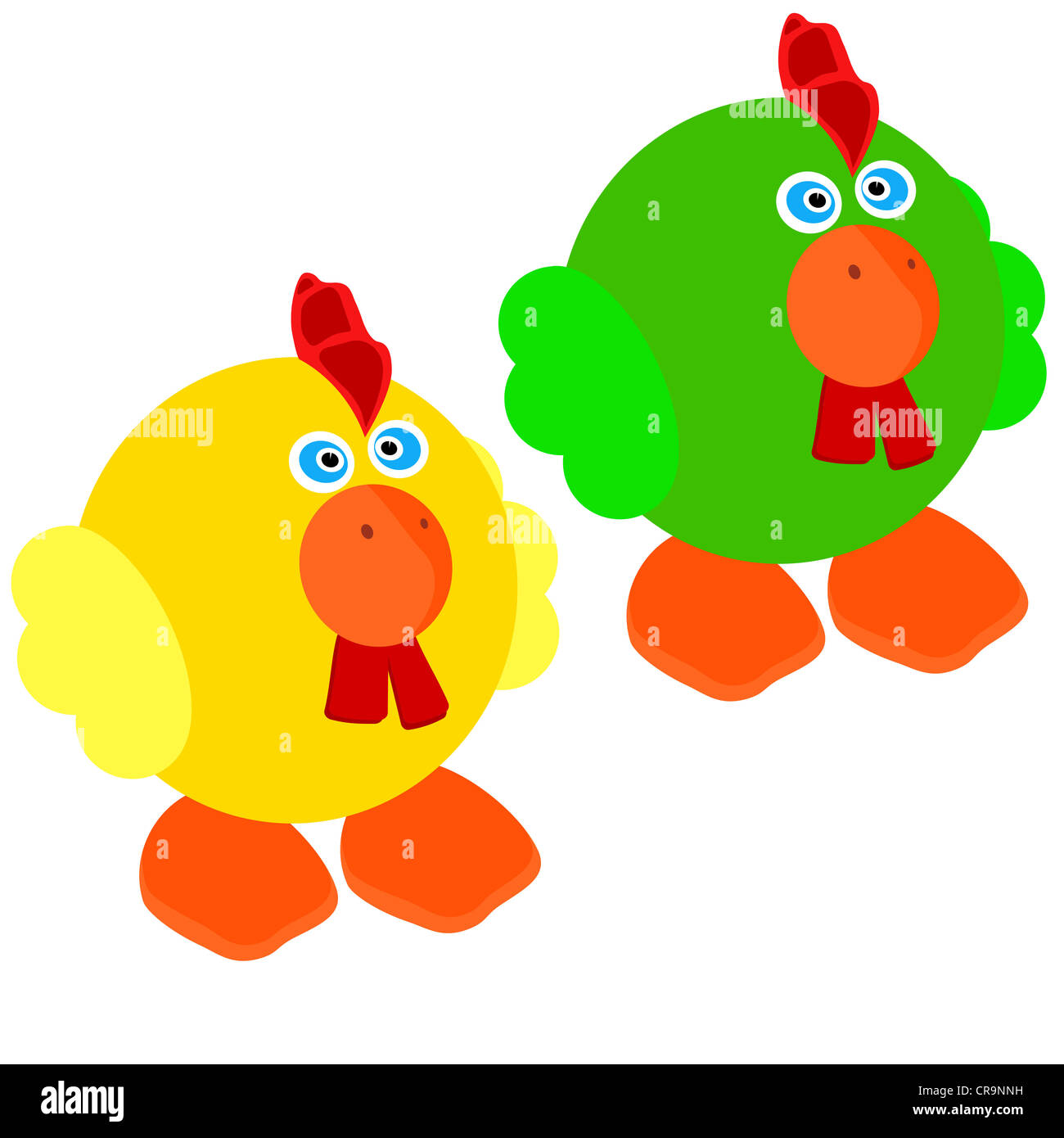 Cute Little Roster Two cute little rooster on a white background Stock Photo - Alamy