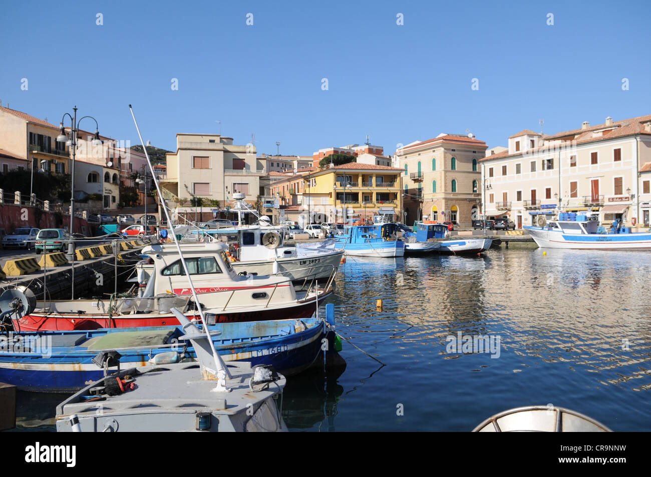 The harbour of the La Maddalena island, Sardinia, Italy Stock Photo