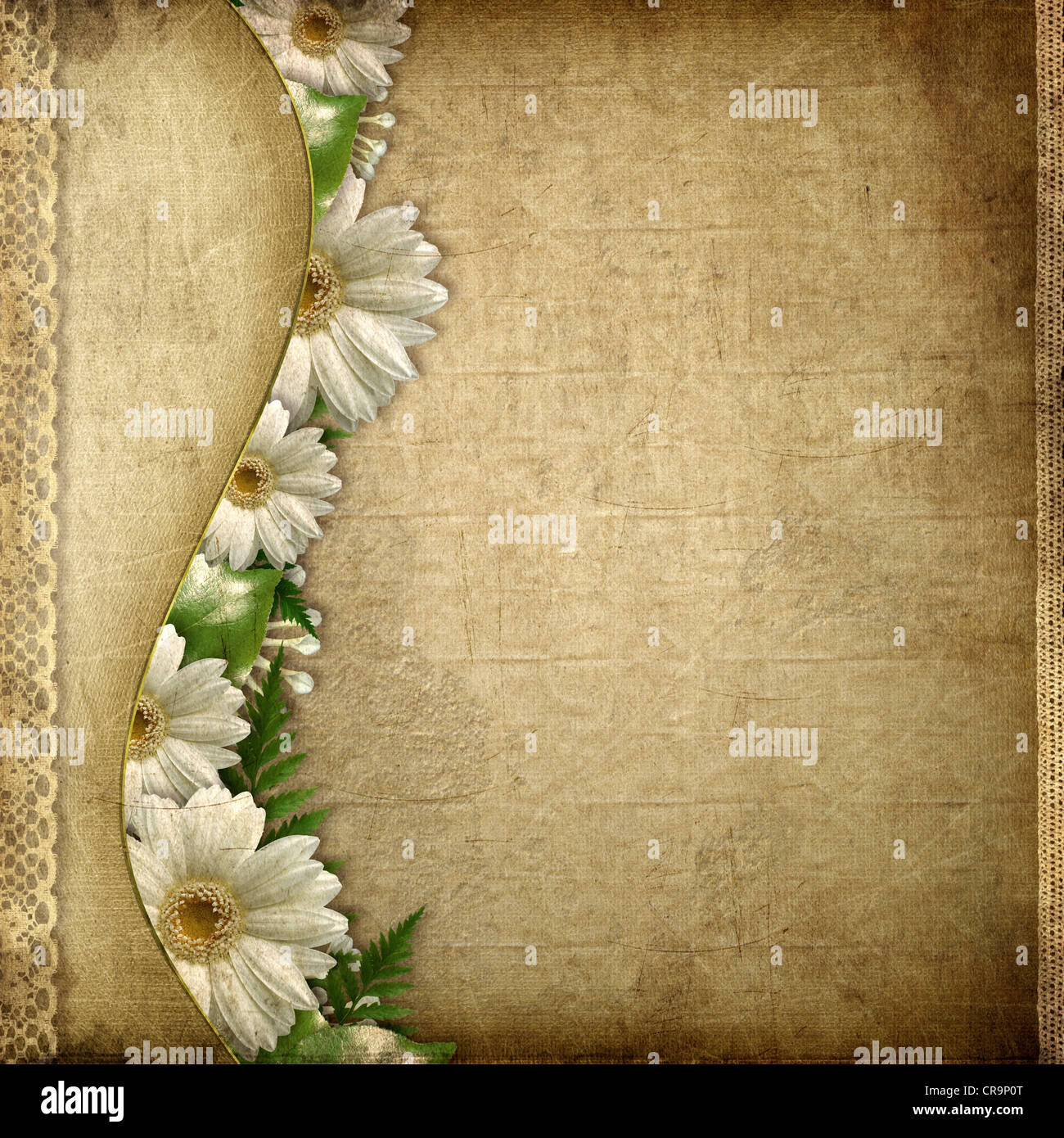 Vintage card for the holiday with flower Stock Photo - Alamy