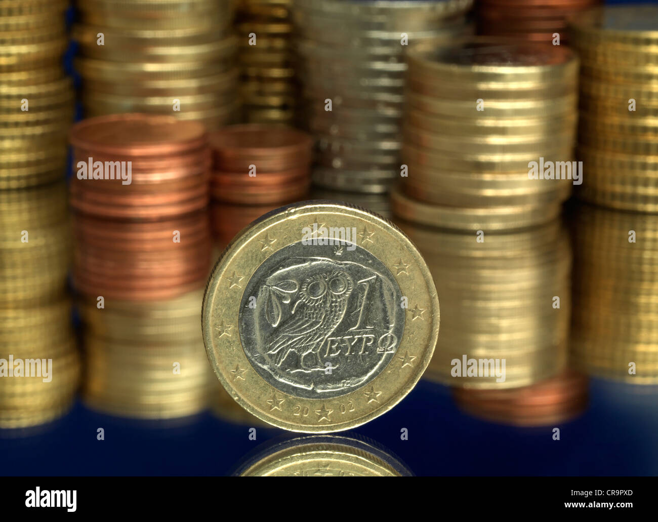 currency devaluation Greek Euro Griechenland Euro from Greek griechischer Euro Euroabwertung currency devaluation depreciation Stock Photo