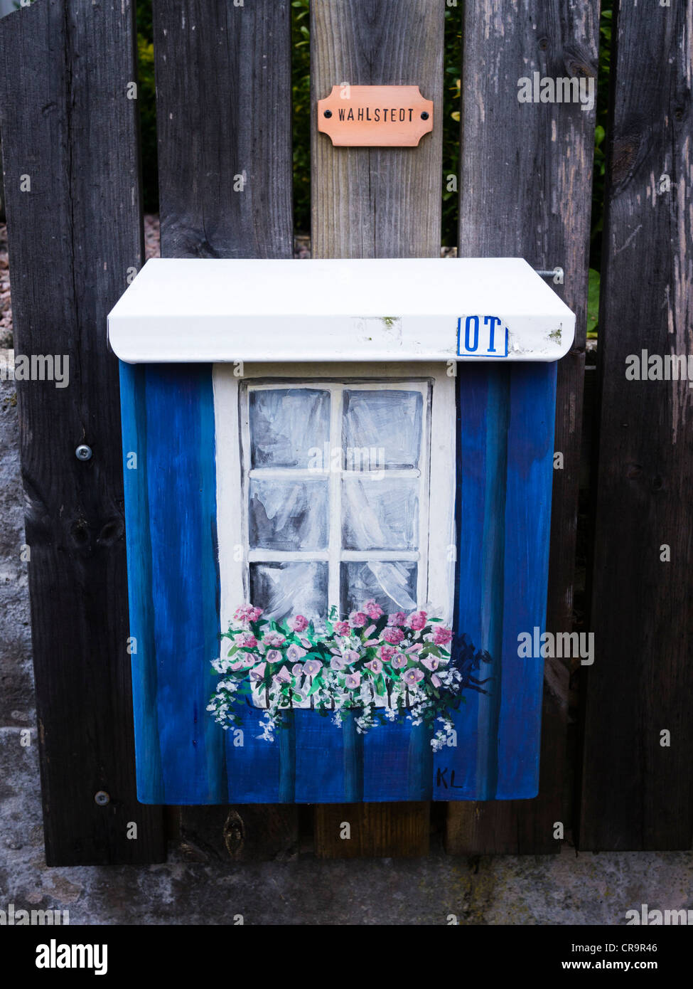 A letterbox on a fence at Besvärsgatan in Oskarshamn. Stock Photo