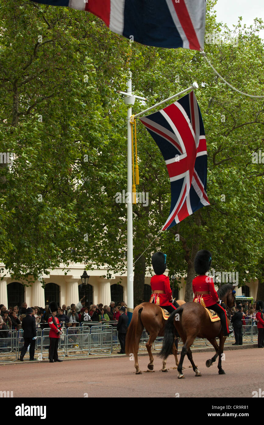 Mounted Officer Guards on the Mall during the Trooping of the Colour