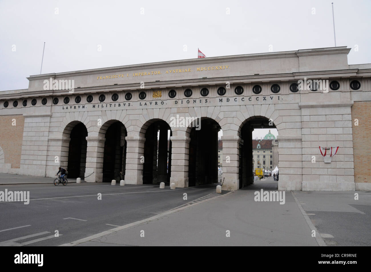 The Neue Borg - New gate with its arches  on the Heidenplatz, is the newest part of the Imperial Palace,(Hofburg Palace) built in the 19th century in Stock Photo