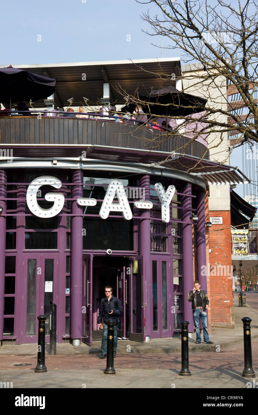 G-A-Y Bar, Canal Street, Gay Village, city centre, Manchester, England, UK Stock Photo
