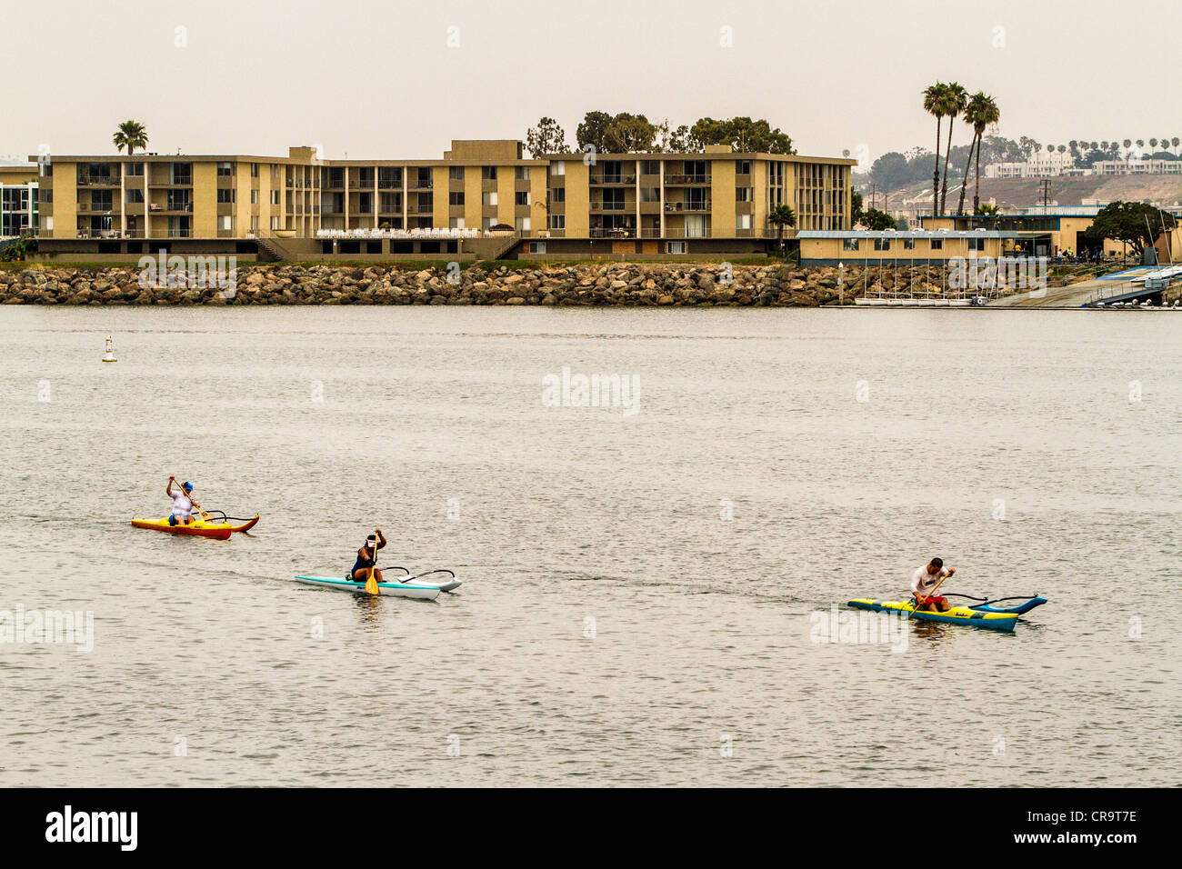 Outrigger Kayaks in Marina Del Rey California Stock Photo Alamy