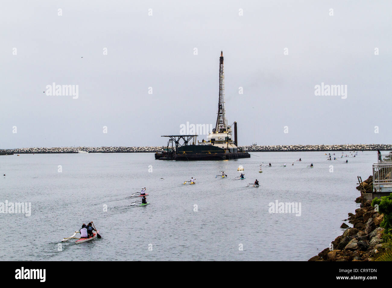 Outrigger Kayaks in Marina Del Rey California Stock Photo Alamy