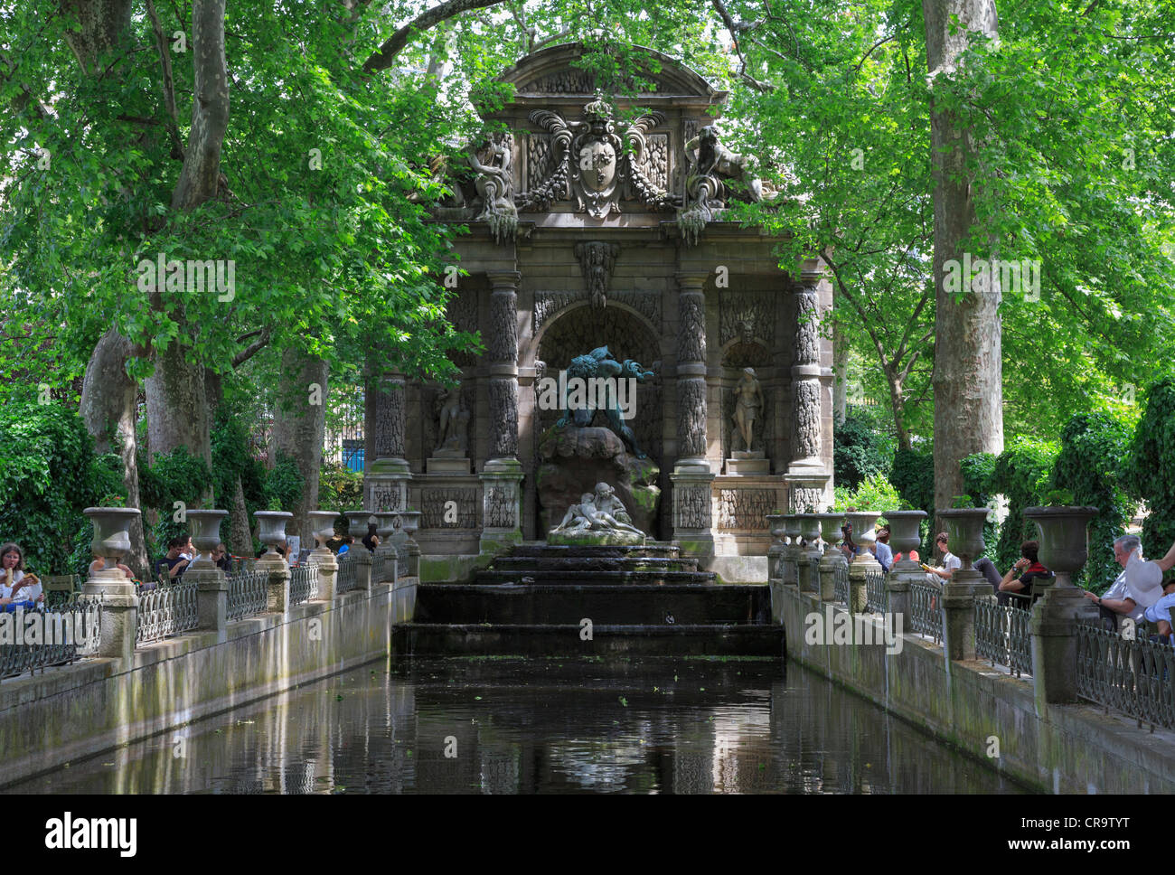 Medici Fountain, Luxembourg Gardens, Paris. Stock Photo