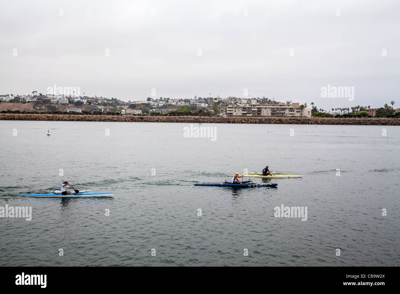 Outrigger Kayaks in Marina Del Rey California Stock Photo Alamy
