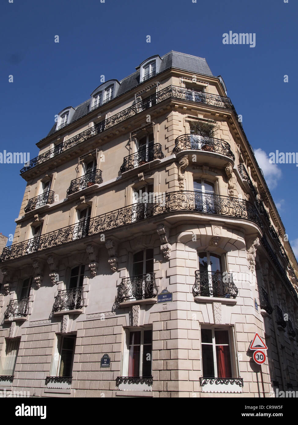 Residential building in the 7th Arrondissement, Paris, France, May 13, 2012, © Katharine Andriotis Stock Photo