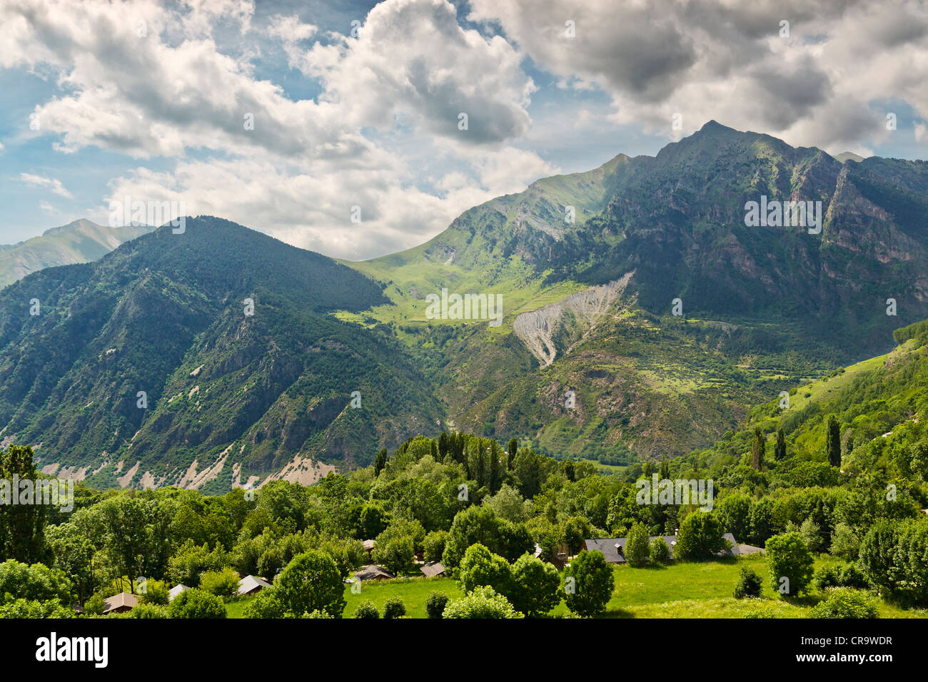 Pyrenees mountain views from Taull, Catalonia, Spain Stock Photo