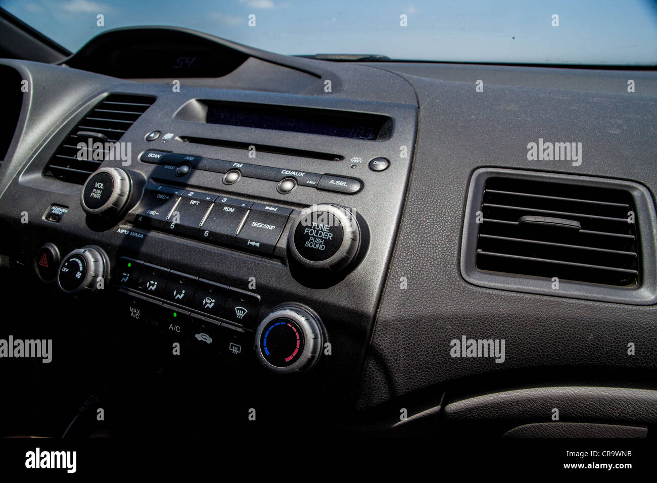 A dashboard and car radio Stock Photo Alamy