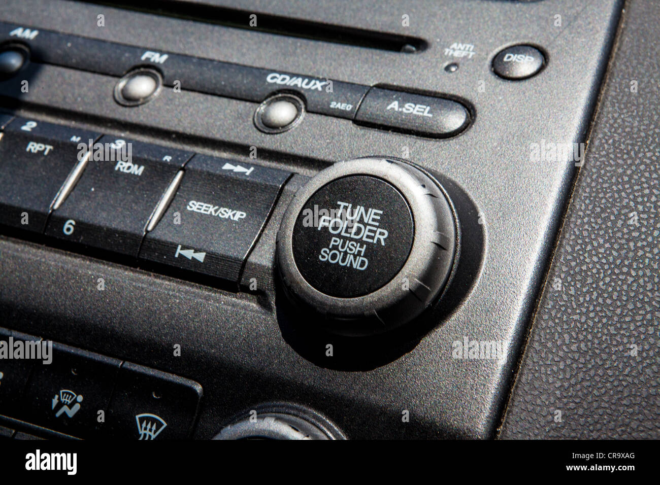 A dashboard and car radio Stock Photo Alamy
