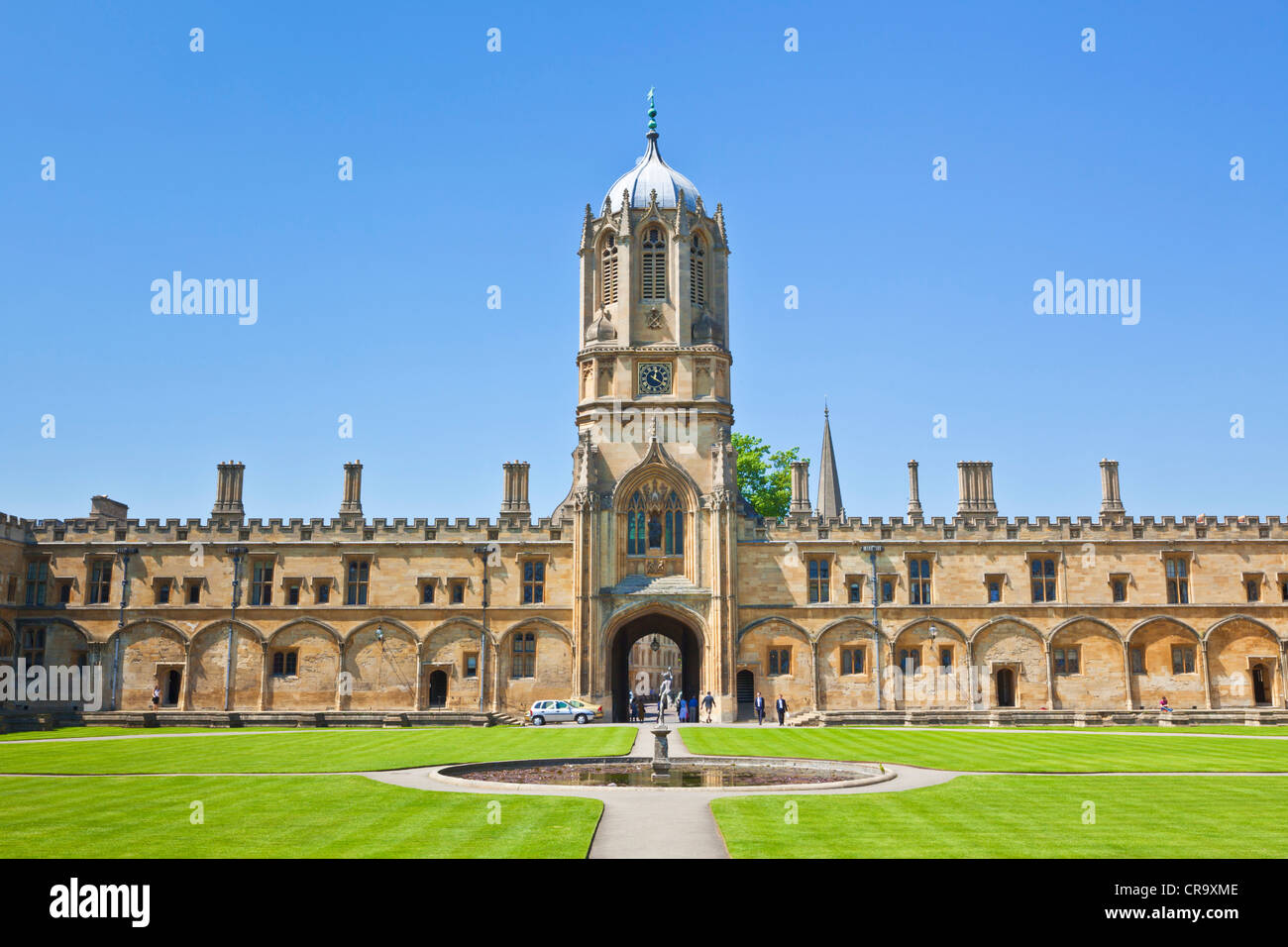 Christ Church college Tom Quad and Tom Tower Oxford University Oxfordshire England UK GB EU Europe Stock Photo