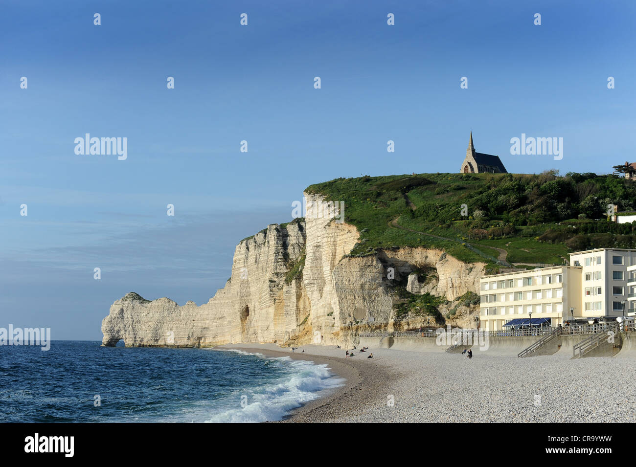 The chalk cliffs at Etretat Normandy France Stock Photo