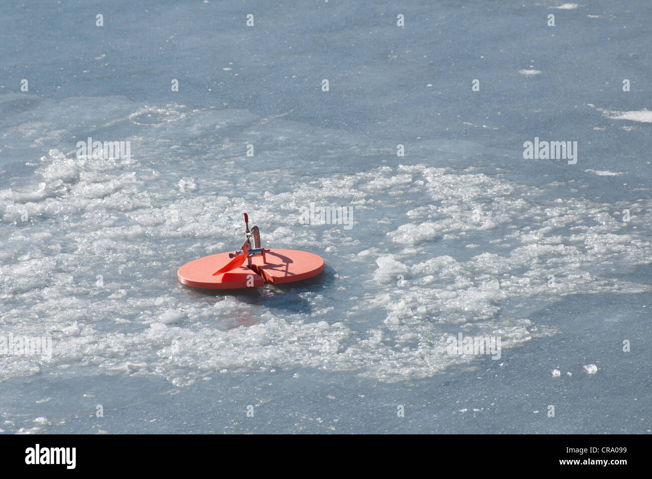 tip-up rig for ice fishing Stock Photo - Alamy