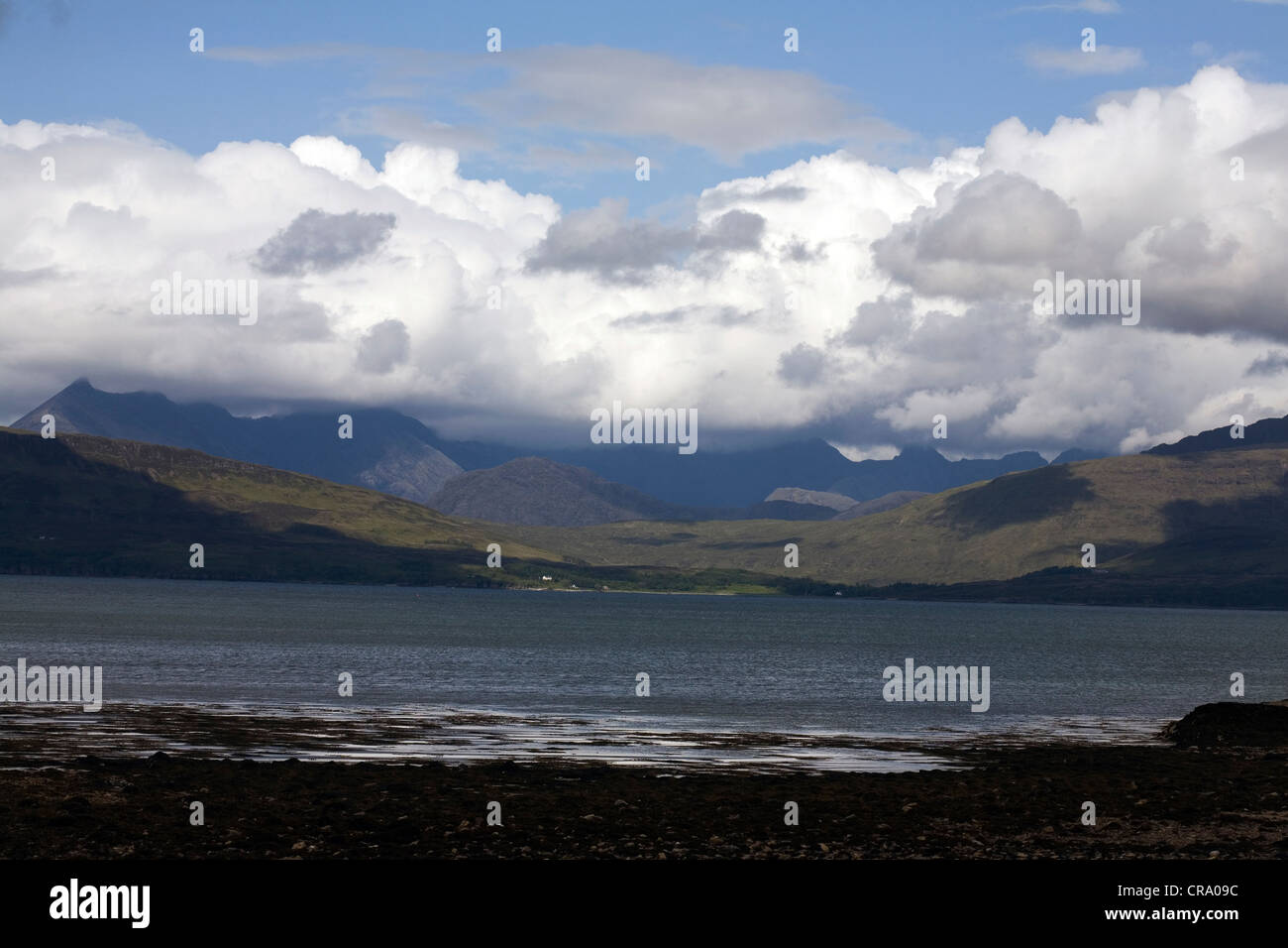Cloud passing across The Cuillin Main Ridge and from Tokavaig Sleat ...