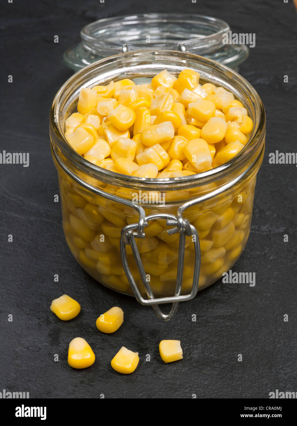 Sweet Corn in Glass Storage Jar Stock Photo Alamy
