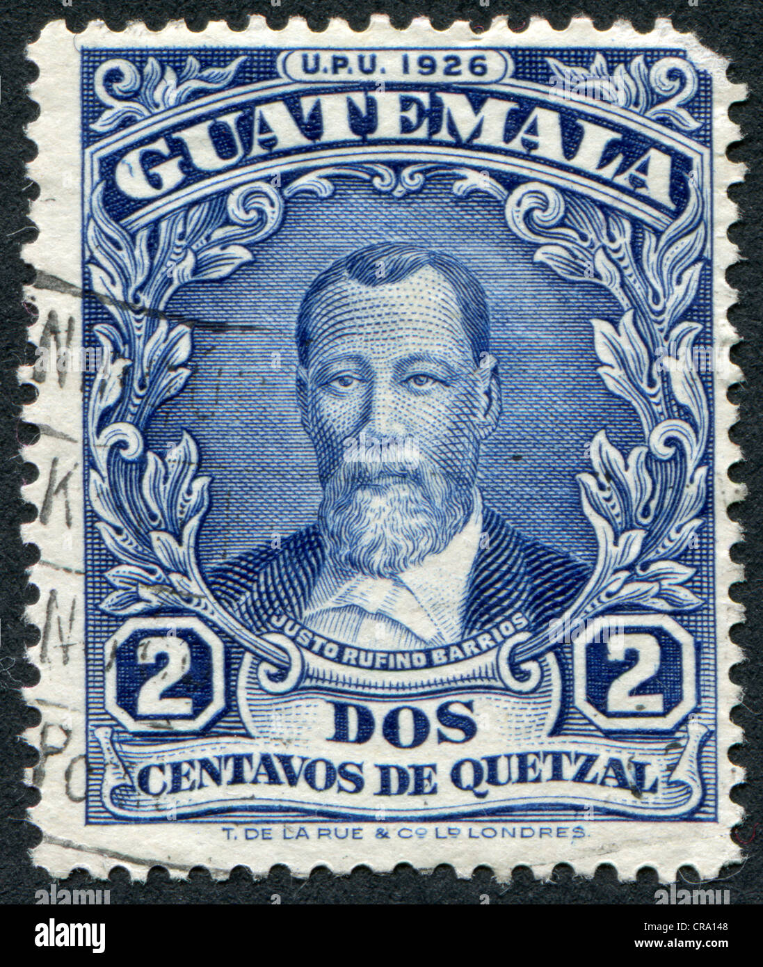 GUATEMALA - CIRCA 1926: A stamp printed in the Guatemala, shows Justo Rufino Barrios, circa 1926 Stock Photo