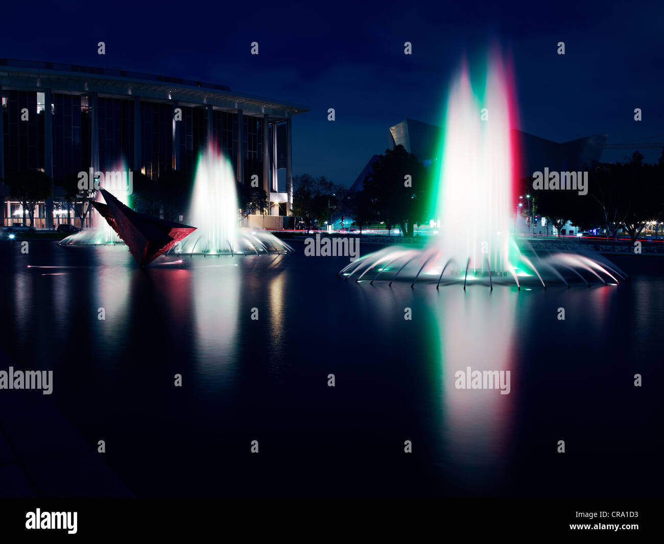 Fountains of the John Ferraro DWP building in downtown Los Angeles