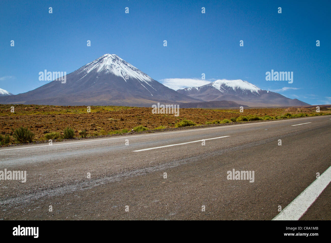 Roadside view of Volcano Licancabur. Stock Photo