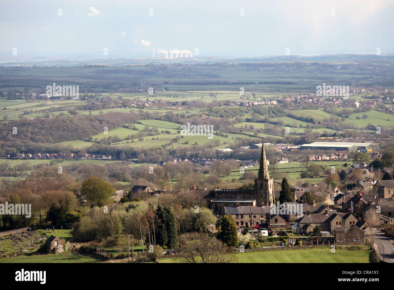 The Derbyshire Village of Crich which is home to the National Tramway