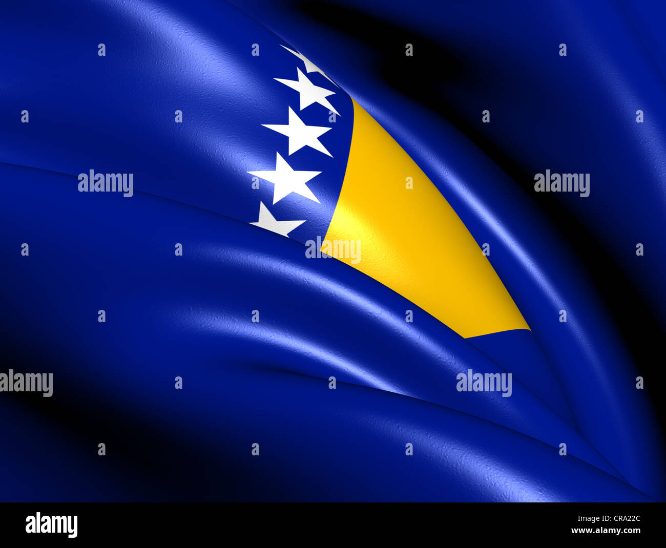 Flag of Bosnia and Herzegovina. Close Up Stock Photo - Alamy