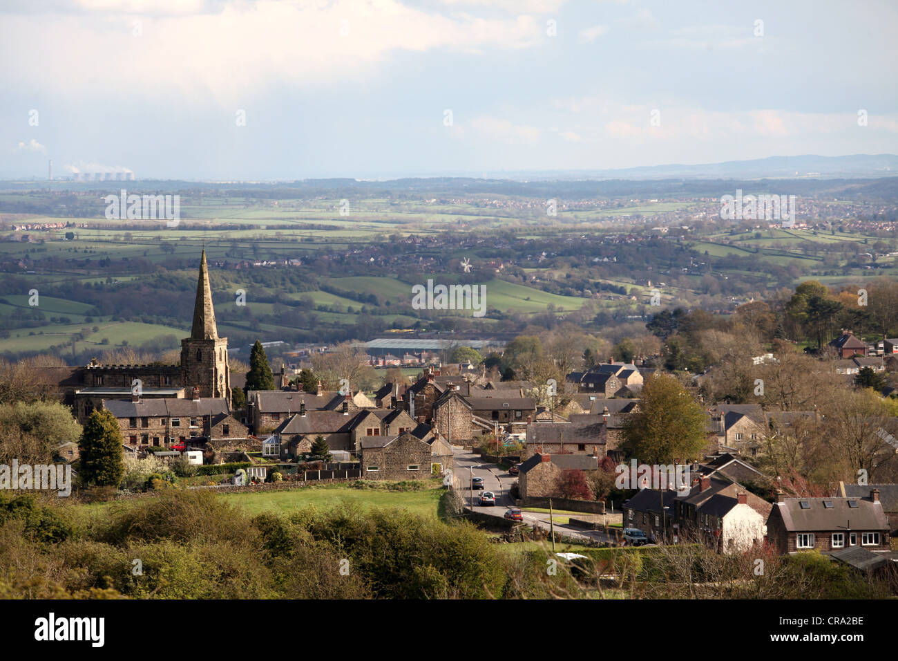 The Derbyshire Village of Crich which is home to the National Tramway