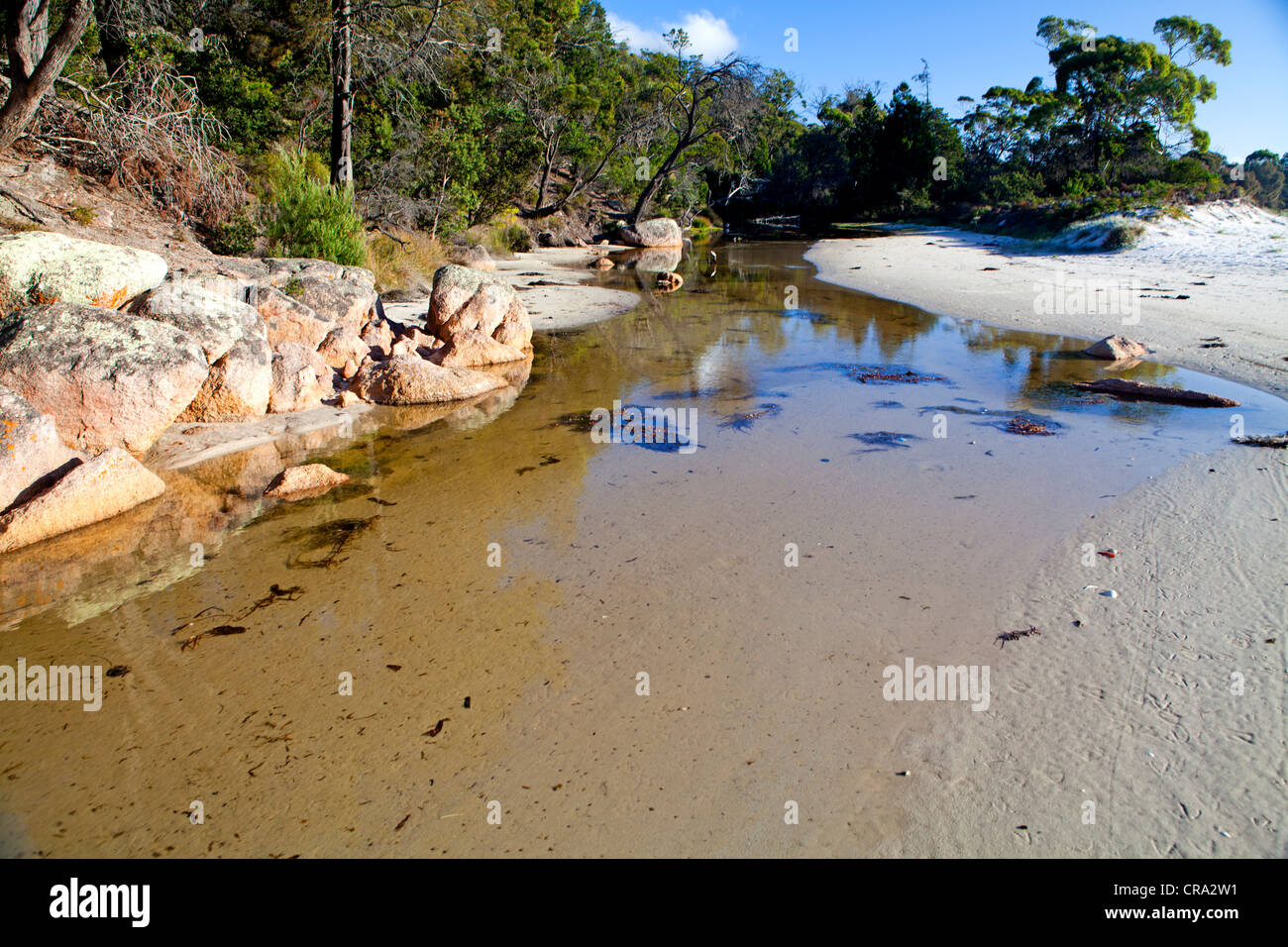Creek at the southern end of Wineglass Bay in Freycinet National Park Stock Photo