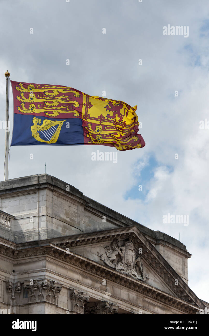 Royal Standard flying from Buckingham palace. London. England Stock Photo