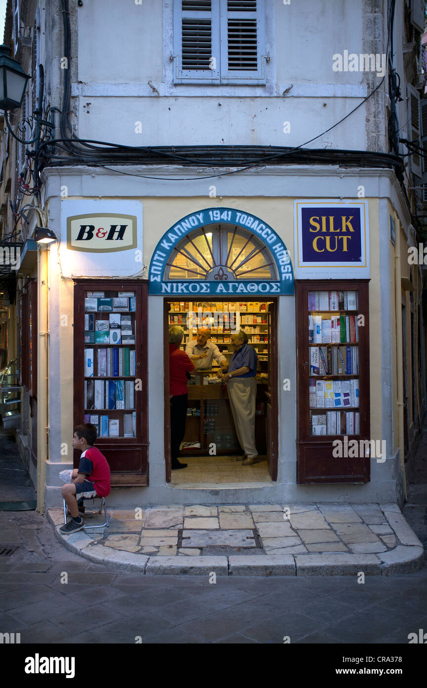 Tobacco Shop, Corfu Old Town Stock Photo Alamy